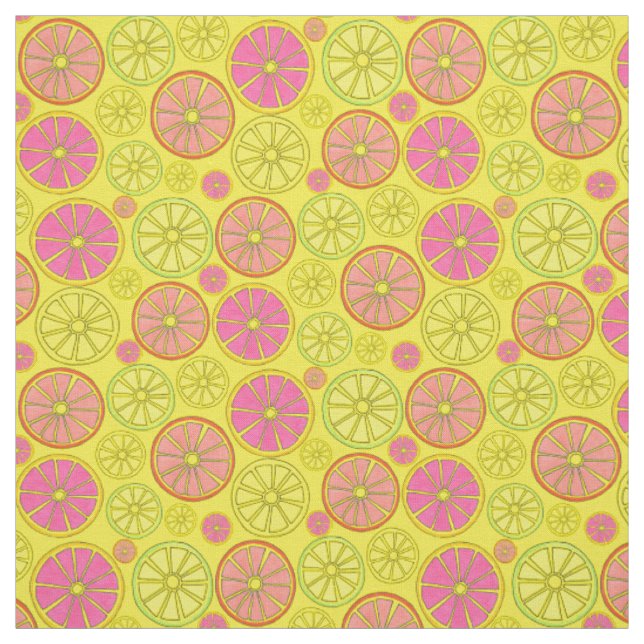 Citrus Grove Fruit (Grapefruit Lemon Lime Orange) Fabric (Swatch)