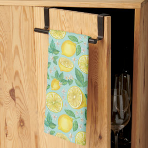 Citrus Grove Tile – Watercolor Lemon Botanical Tea Towel