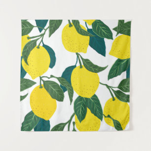 Citrus Hand Drawn Vintage Pattern Tapestry