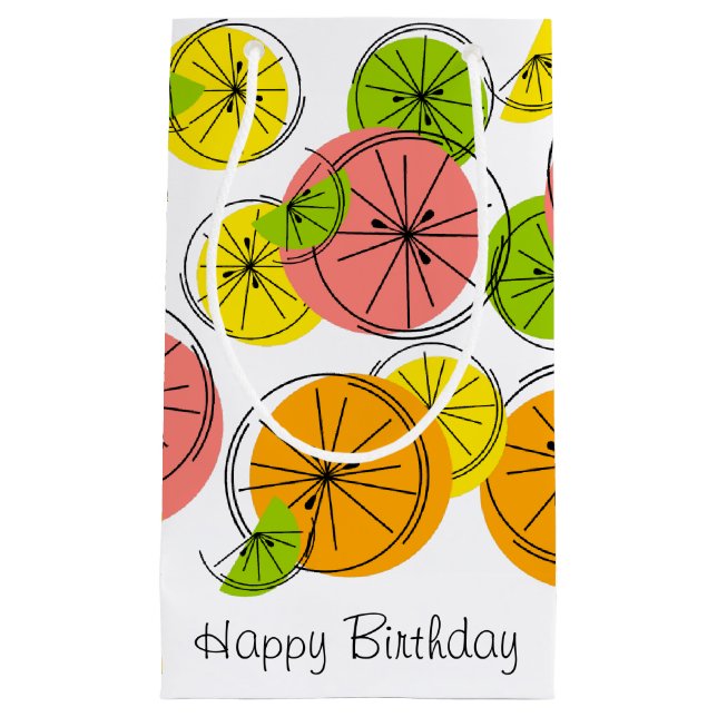 Citrus Happy Birthday gift bag small (Front)