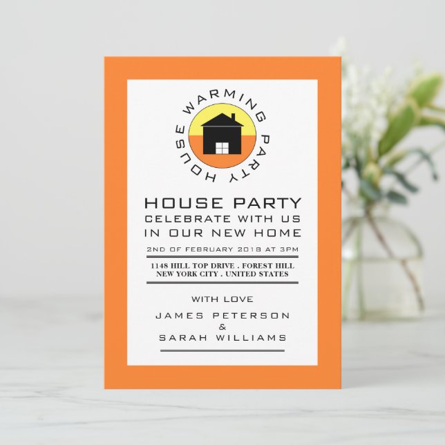 Citrus House Logo, Housewarming Party, House Party Invitation (Standing Front)