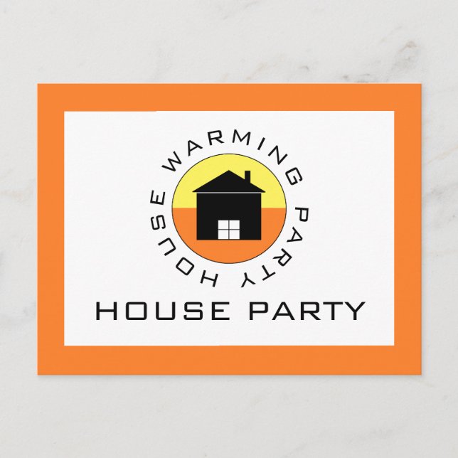 Citrus House Logo, Housewarming Party Invitation Postcard (Front)
