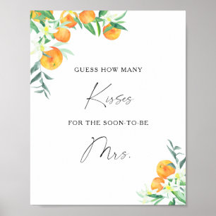 Citrus - How many kisses bridal shower game Poster