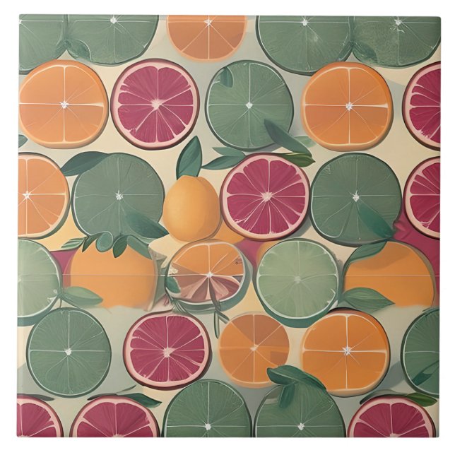 Citrus in muted tones  tile (Front)