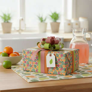 Citrus in muted tones wrapping paper