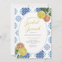 Citrus Italian Blue Tile Modern Chic Bridal Shower