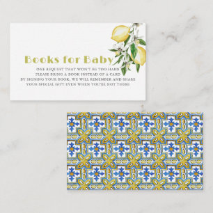 Citrus Lemon Baby Shower Book Request Enclosure Card