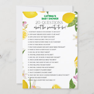 Citrus Lemon Baby Shower - Editable Name, 5x7 Invitation