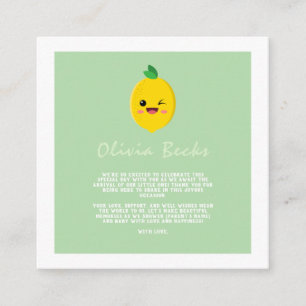 Citrus Lemon Baby Shower Enclosure Card