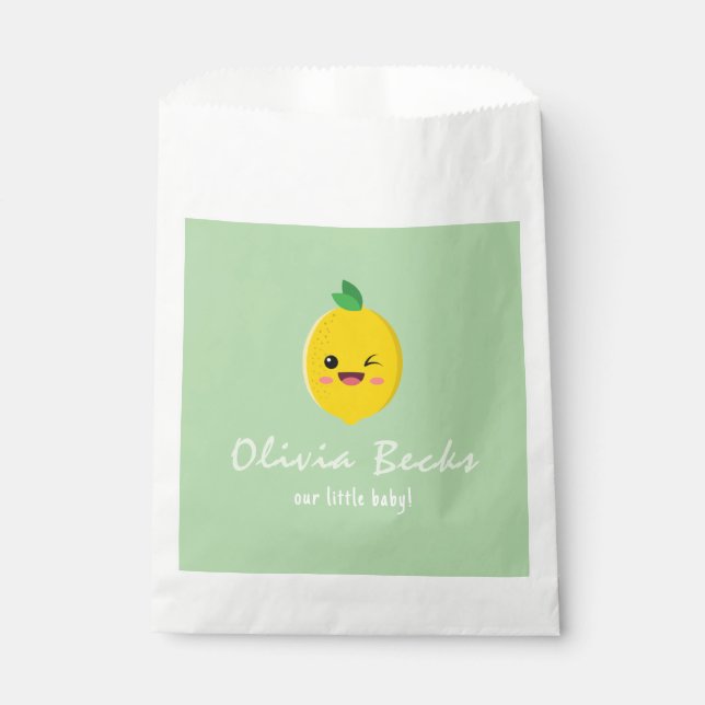 Citrus Lemon Baby Shower Favour Bags (Front)