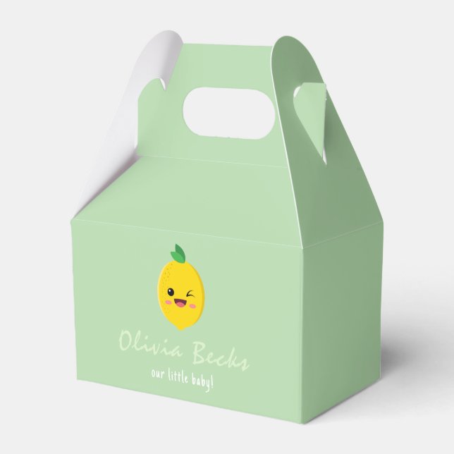 Citrus Lemon Baby Shower Favour Box (Front Side)