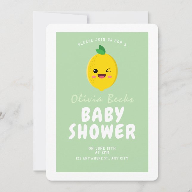 Citrus Lemon Baby Shower Invitation (Front)