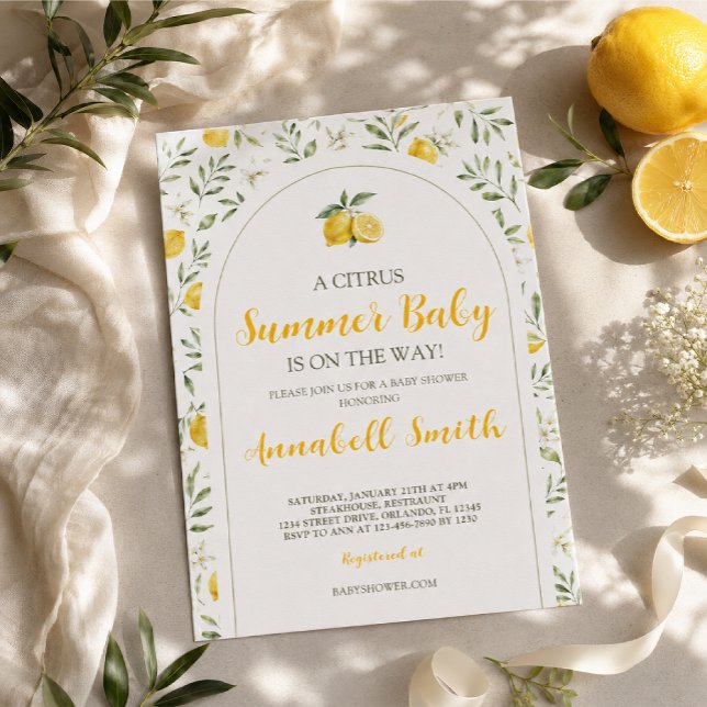 Citrus Lemon Baby Shower Invitation (Creator Uploaded)