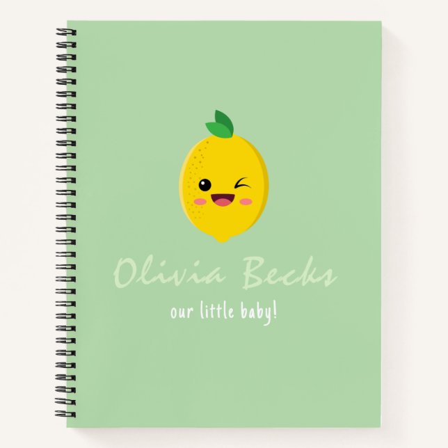 Citrus Lemon Baby Shower Notebook (Front)