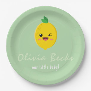 Citrus Lemon Baby Shower Paper Plate