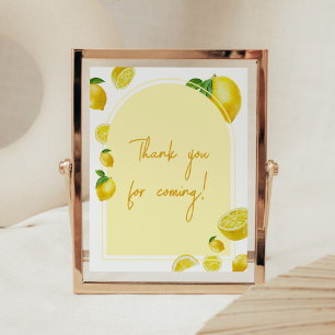 Citrus Lemon Baby Shower Thank You for Coming Poster
