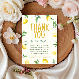 Citrus Lemon Birthday Thank You Card