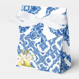 Citrus Lemon Blue Tile Favour Box