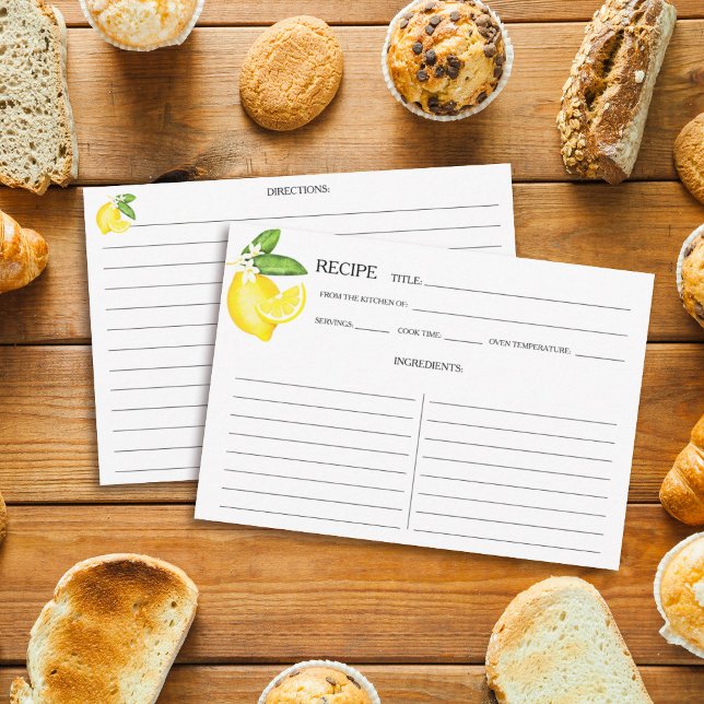 Citrus Lemon Botanical Recipe Card (Creator Uploaded)