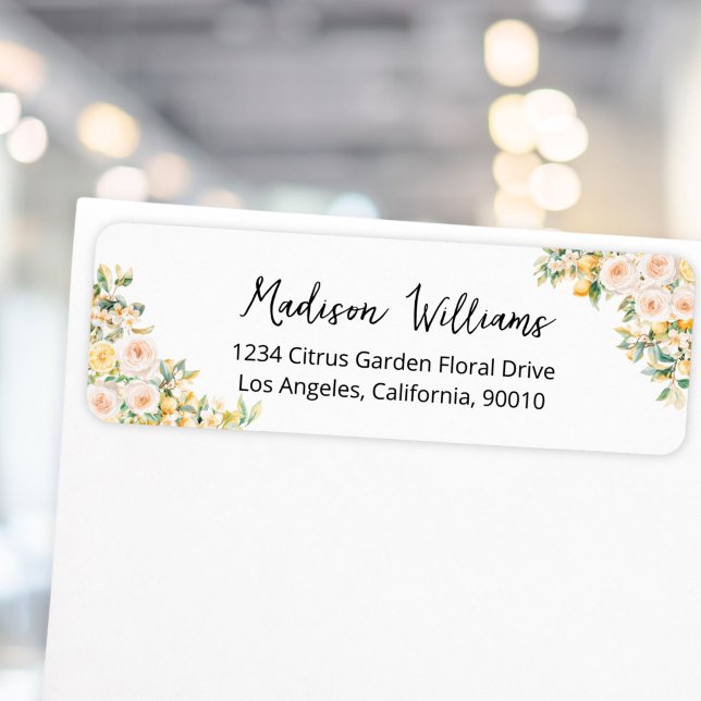 Citrus Lemon Floral Botanical Return Address (Creator Uploaded)