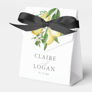 Citrus Lemon Floral Watercolor Favour Box