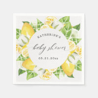 citrus lemon fruit flower baby shower monogram