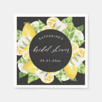 citrus lemon fruit flower bridal shower monogram  
