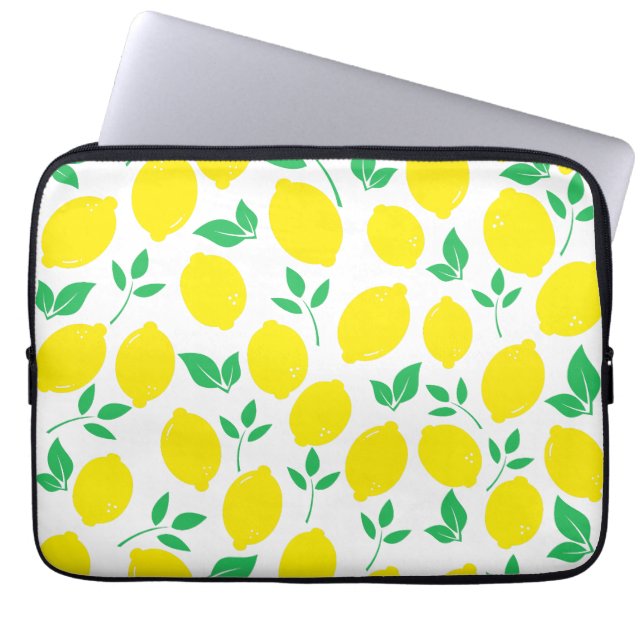 Citrus Lemon Fruit Pattern Throw Pillow Laptop Sleeve (Front)