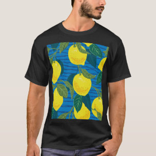 Citrus Lemon: Hand-Drawn Vintage Seamless. T-Shirt