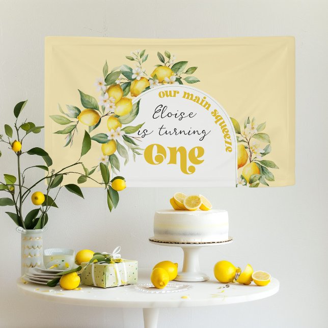 Citrus lemon main squeeze 1st birthday party banner (Creator Uploaded)