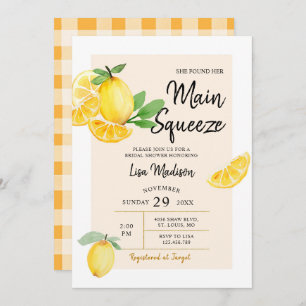 Citrus Lemon main squeeze Bridal shower invitation