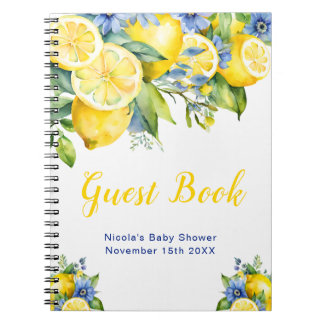 Citrus Lemon Mediterranean Baby Shower Guest Book