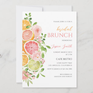 Citrus Lemon Mediterranean Bridal Shower Invitation