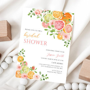Citrus Lemon Mediterranean Bridal Shower Invitation