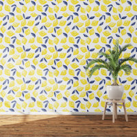 Citrus Lemon Mediterranean Yellow White Watercolor