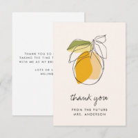 Citrus Lemon Modern Line Drawing Bridal Shower