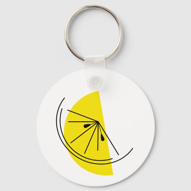 Citrus Lemon Monogram keychain aluminium round (Front)