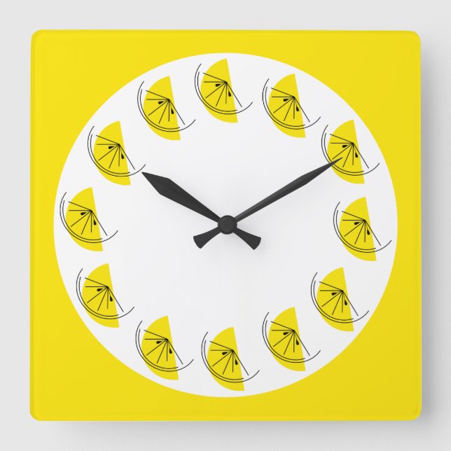 Citrus Lemon Multi clock square (Front)