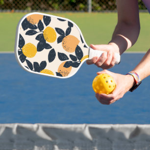 Citrus Lemon Oranges Modern Illustration Pattern Pickleball Paddle