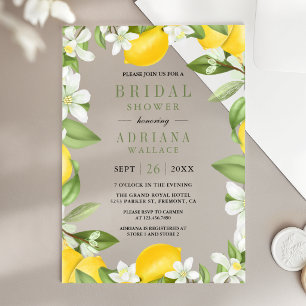 Citrus Lemon Orchard Bridal Shower Acrylic Invitations