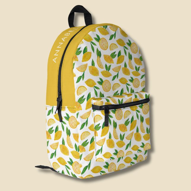 Citrus Lemon pattern Printed Backpack (Citrus Lemon personalized backpack)