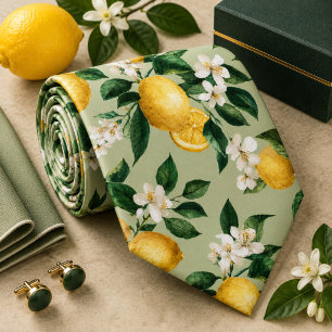 Citrus Lemon pattern Tie