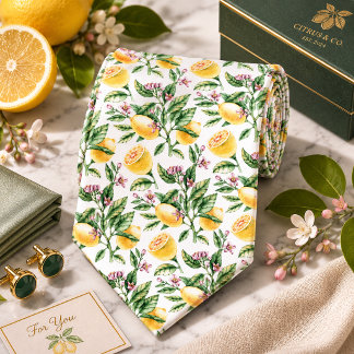 Citrus Lemon pattern Tie