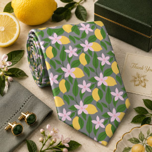 Citrus Lemon pattern Tie