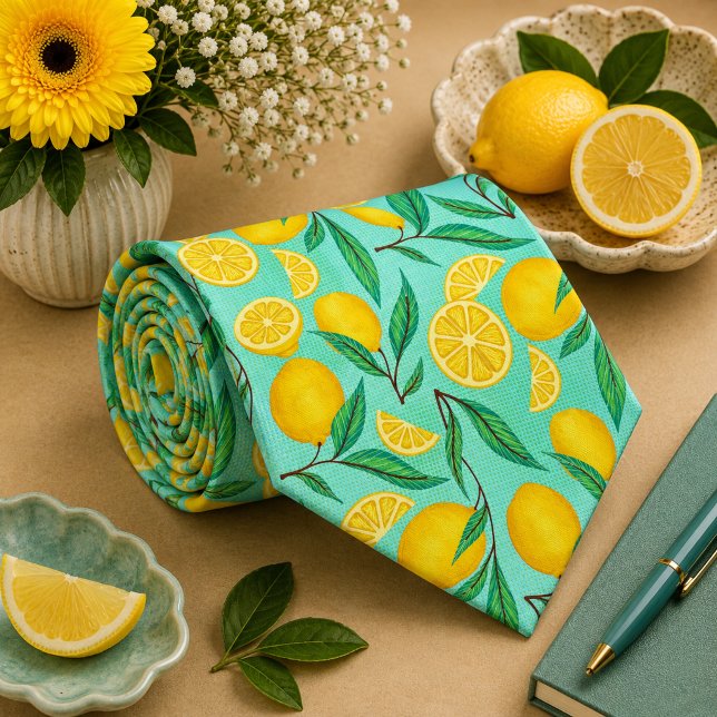 Citrus Lemon Pattern Tie (Creator Uploaded)