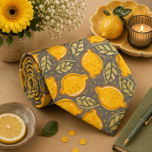 Citrus Lemon Pattern Tie