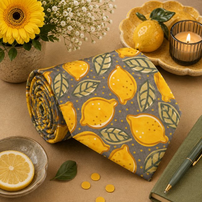 Citrus Lemon Pattern Tie (Creator Uploaded)