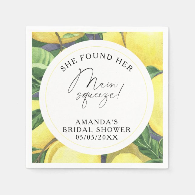 Citrus Lemon - She found her main squeeze Napkin (Front)