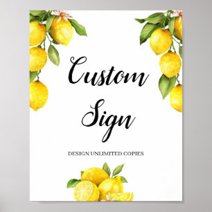 Citrus lemon summer custom sign create yourself
