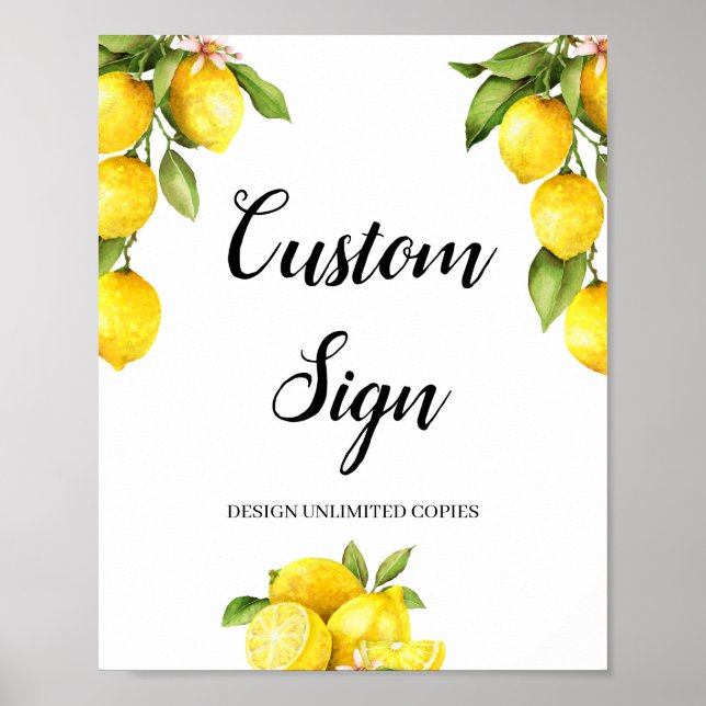 Citrus lemon summer custom sign create yourself (Front)